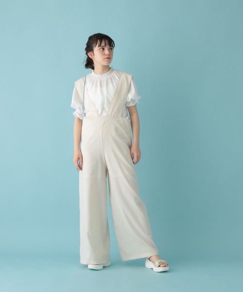 GLOBAL WORK（グローバルワーク）の「シャーリングブラウス半袖/AND YUA ANY/193271（シャツ/ブラウス・キッズ・ホワイト/ライトグリーン・150cm/160cm）」の12枚目の写真