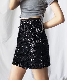 me+em select（ミームセレクト）の「※※スパンコールハイウエストミニスカート【 インナーパンツ仕様 】（スカート）」