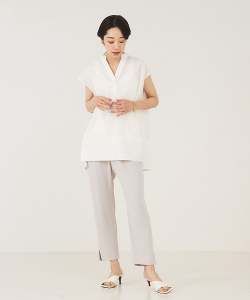 qualite（カリテ）の「【セットアップ対応】ダブルクロスパンツ（スラックス・レディース・ブラック/ベージュ・40/38/36/34）」の11枚目の写真