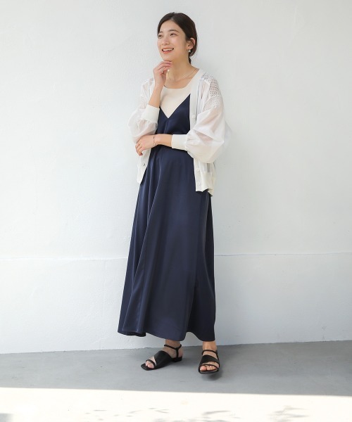 Bou Jeloud（ブージュルード）の「シアーニットコンビカーディガン（カーディガン/ボレロ・レディース・オフホワイト/ブラック・FREE）」の12枚目の写真