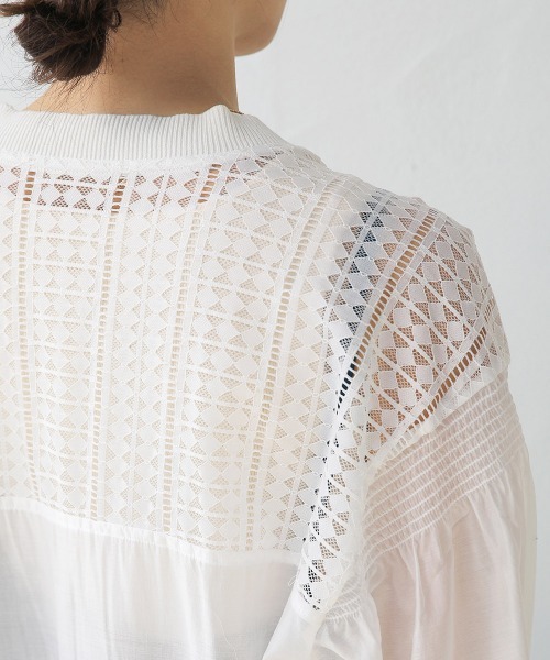 Bou Jeloud（ブージュルード）の「シアーニットコンビカーディガン（カーディガン/ボレロ・レディース・オフホワイト/ブラック・FREE）」の21枚目の写真