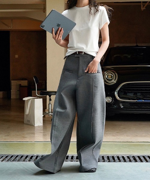 chuclla(チュクラ)の「コンパクト シルクタッチ クルーネックT chw23s080(Tシャツ/カットソー・レディース・ホワイト/ピンク/ブラック・M/S)」の5枚目の写真