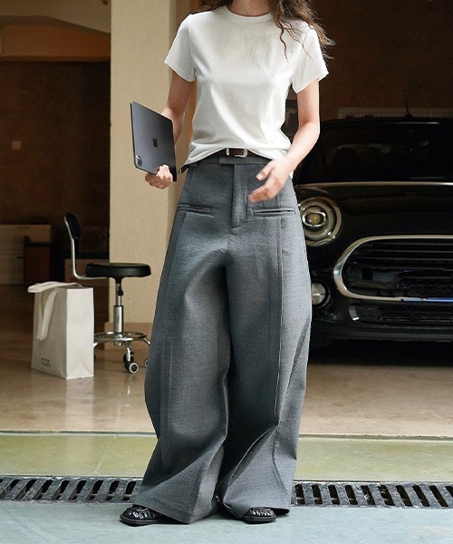 chuclla(チュクラ)の「コンパクト シルクタッチ クルーネックT chw23s080(Tシャツ/カットソー・レディース・ホワイト/ピンク/ブラック・M/S)」の10枚目の写真