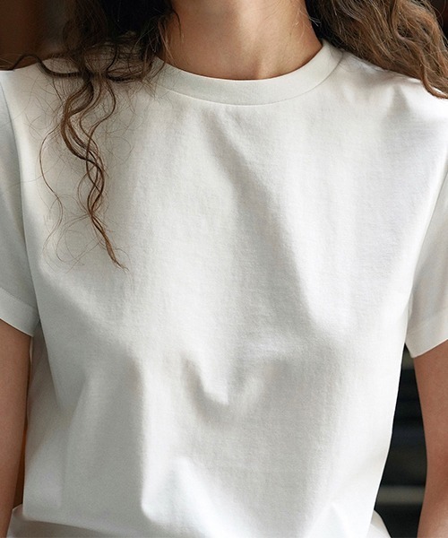 chuclla(チュクラ)の「コンパクト シルクタッチ クルーネックT chw23s080(Tシャツ/カットソー・レディース・ホワイト/ピンク/ブラック・M/S)」の13枚目の写真