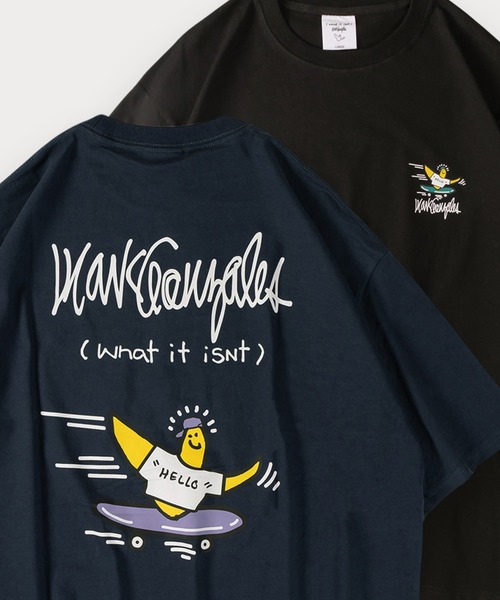 (What it isNt)ART BY MARKGONZALES(ワットイットイズント)の「24SS 新色追加【(What it isNt) ART BY MARK GONZALES/ワットイットイズント マークゴンザレス】バックプリントグラフィックTシャツ/ワンポイント/オーバーサイズ(Tシャツ/カットソー・メンズ・ブラック/ホワイト/ベージュ/ブルー/グリーン/ホワイト系その他2/ホワイト系その他/ブラック系その他/ブラック系その他2/カーキ/ネイビー/グレイッシュベージュ・M/L/XL)」の11枚目の写真
