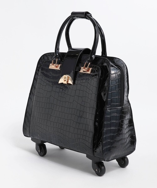 Three Four Time(スリーフォータイム)の「4輪型押しレトロキャリーバッグ(スーツケース/キャリーバッグ・レディース・ブラック・FREE)」の5枚目の写真