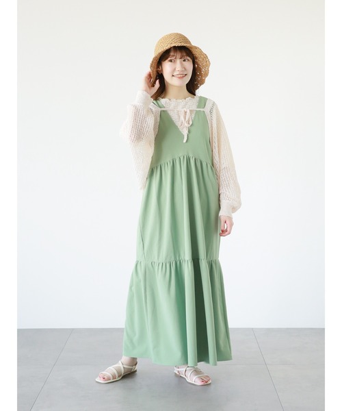 ehka sopo（エヘカソポ）の「バックリボンノースリーブワンピース（ワンピース・レディース・ブラック/グリーン/キナリ・F）」の4枚目の写真