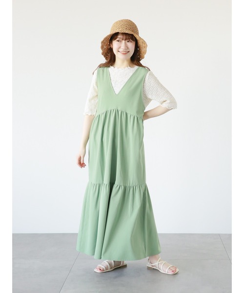 ehka sopo（エヘカソポ）の「バックリボンノースリーブワンピース（ワンピース・レディース・ブラック/グリーン/キナリ・F）」の6枚目の写真