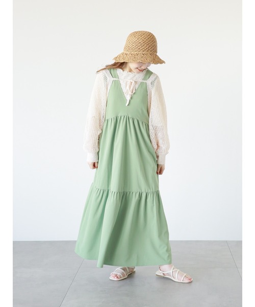 ehka sopo（エヘカソポ）の「バックリボンノースリーブワンピース（ワンピース・レディース・ブラック/グリーン/キナリ・F）」の8枚目の写真