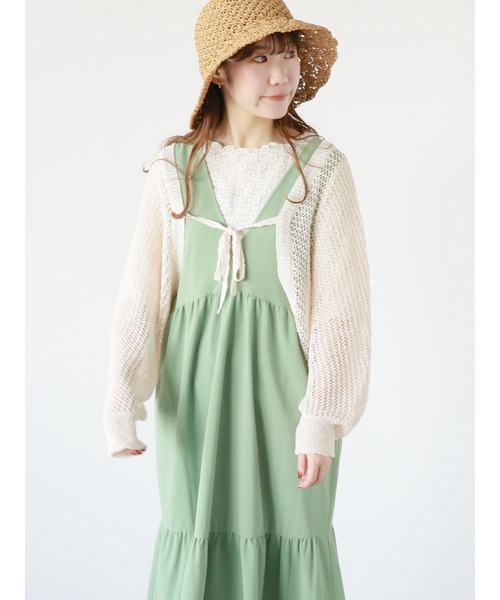 ehka sopo（エヘカソポ）の「バックリボンノースリーブワンピース（ワンピース・レディース・ブラック/グリーン/キナリ・F）」の13枚目の写真