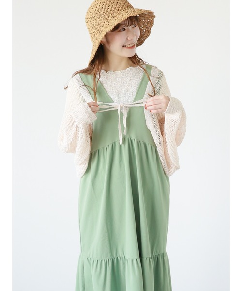 ehka sopo（エヘカソポ）の「バックリボンノースリーブワンピース（ワンピース・レディース・ブラック/グリーン/キナリ・F）」の14枚目の写真