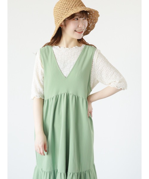 ehka sopo（エヘカソポ）の「バックリボンノースリーブワンピース（ワンピース・レディース・ブラック/グリーン/キナリ・F）」の16枚目の写真