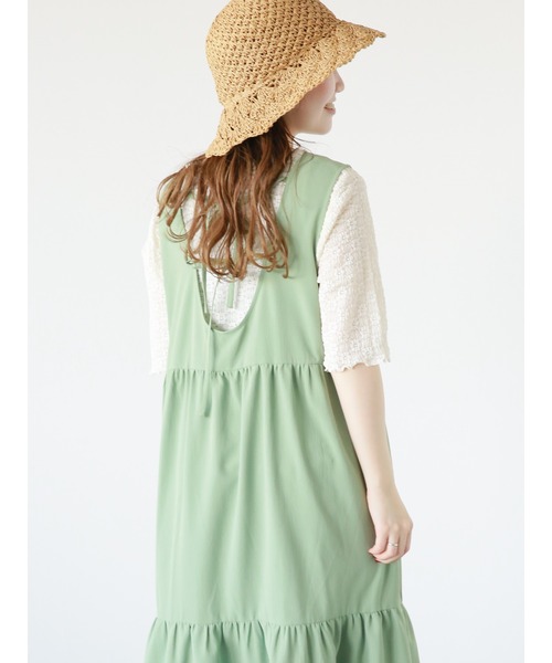 ehka sopo（エヘカソポ）の「バックリボンノースリーブワンピース（ワンピース・レディース・ブラック/グリーン/キナリ・F）」の17枚目の写真