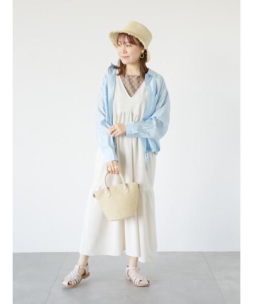 ehka sopo（エヘカソポ）の「バックリボンノースリーブワンピース（ワンピース・レディース・ブラック/グリーン/キナリ・F）」の21枚目の写真