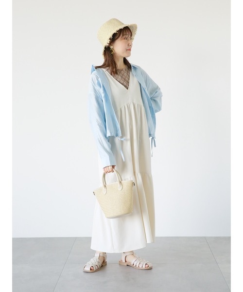 ehka sopo（エヘカソポ）の「バックリボンノースリーブワンピース（ワンピース・レディース・ブラック/グリーン/キナリ・F）」の19枚目の写真