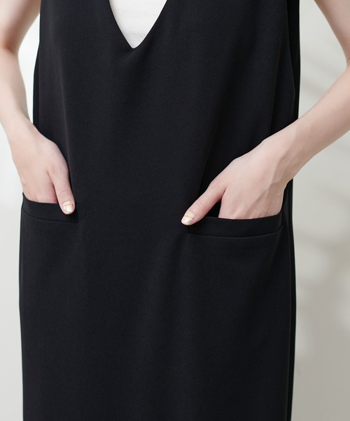 natural couture(ナチュラルクチュール)の「カットジョーゼット2wayジップジャンスカ(ジャンパースカート・レディース・ブラック/グレイッシュベージュ/カーキ・MEDIUM/LARGE)」の15枚目の写真