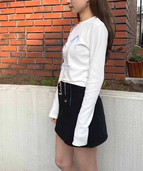 NANEA(ナネア)の「ビッグベルト・インパン付きミニスカート(スカート・レディース・ブラック/ブルー/ネイビー/チャコールグレー/ホワイト/ブラウン/ピンク/カモフラージュ・SMALL/MEDIUM/LARGE/X-LARGE)」の18枚目の写真