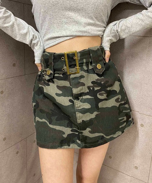 セール】ビッグベルト・インパン付きミニスカート（スカート）｜NANEA