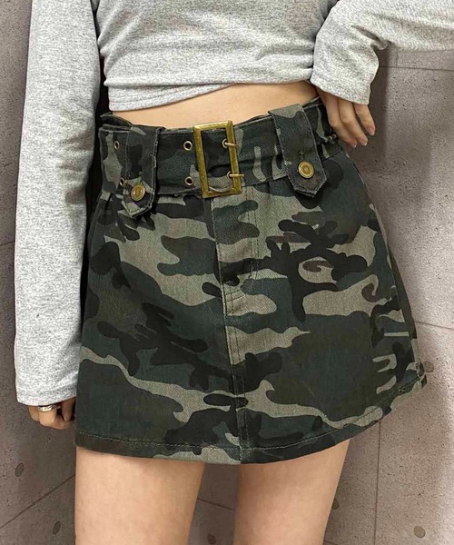 セール】ビッグベルト・インパン付きミニスカート（スカート）｜NANEA
