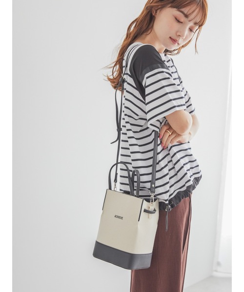 AMERICAN HOLIC（アメリカンホリック）の「2Wayロゴキャンバスショルダーバッグ（ショルダーバッグ・レディース・ベージュ/ブラック・FREE）」の2枚目の写真