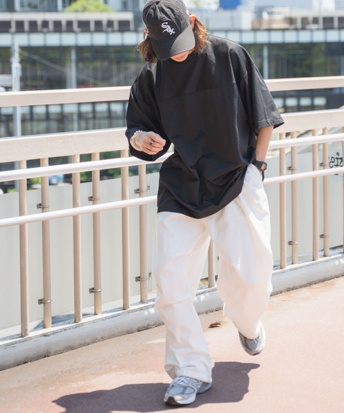 WEGO(ウィゴー)の「WEGO/スーパーBIGフットボールT(Tシャツ/カットソー・メンズ・ホワイト/ブラック・MEDIUM/LARGE)」の10枚目の写真