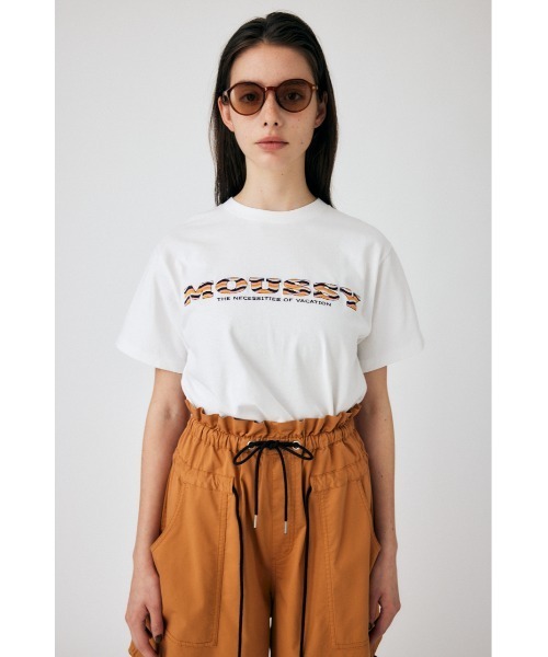 MOUSSY（マウジー）の「WAVE PATTERN MOUSSY Tシャツ（Tシャツ/カットソー・レディース・ライトブラック/オレンジ/オフホワイト/ライトパープル・FREE）」の2枚目の写真