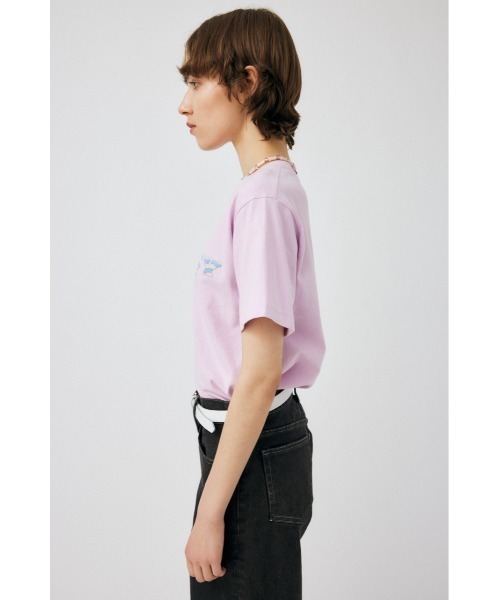 MOUSSY（マウジー）の「WAVE PATTERN MOUSSY Tシャツ（Tシャツ/カットソー・レディース・ライトブラック/オレンジ/オフホワイト/ライトパープル・FREE）」の13枚目の写真