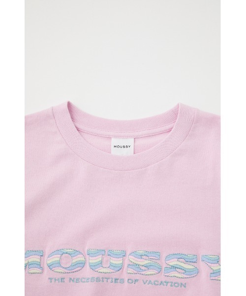 MOUSSY（マウジー）の「WAVE PATTERN MOUSSY Tシャツ（Tシャツ/カットソー・レディース・ライトブラック/オレンジ/オフホワイト/ライトパープル・FREE）」の18枚目の写真