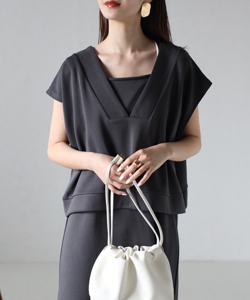 sakishimatokyo(サキシマトーキョー)の「ポンチカフタンワンピースSET(ワンピース・レディース・ブラック/チャコールグレー・FREE)」の2枚目の写真