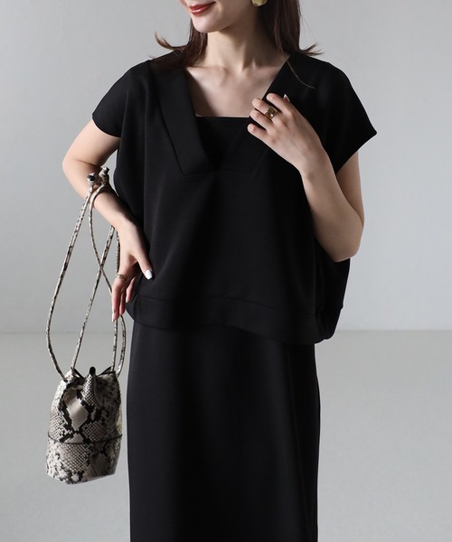 Suzi Chin for Maggy Boutique☆ブラックカフタンワンピース Suzi Chin for Maggy Boutique☆ブラックカフタンワンピース