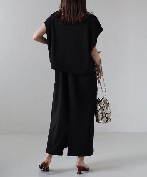 sakishimatokyo(サキシマトーキョー)の「ポンチカフタンワンピースSET(ワンピース・レディース・ブラック/チャコールグレー・FREE)」の6枚目の写真