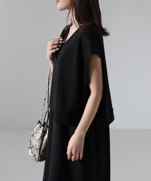 sakishimatokyo(サキシマトーキョー)の「ポンチカフタンワンピースSET(ワンピース・レディース・ブラック/チャコールグレー・FREE)」の12枚目の写真