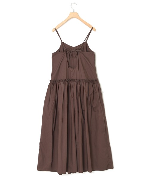 w closet(ダブルクローゼット)の「フリルギャザーキャミワンピース(ワンピース・レディース・ブラウン系その他/ブラウン/スミクロ/オフホワイト・FREE)」の13枚目の写真