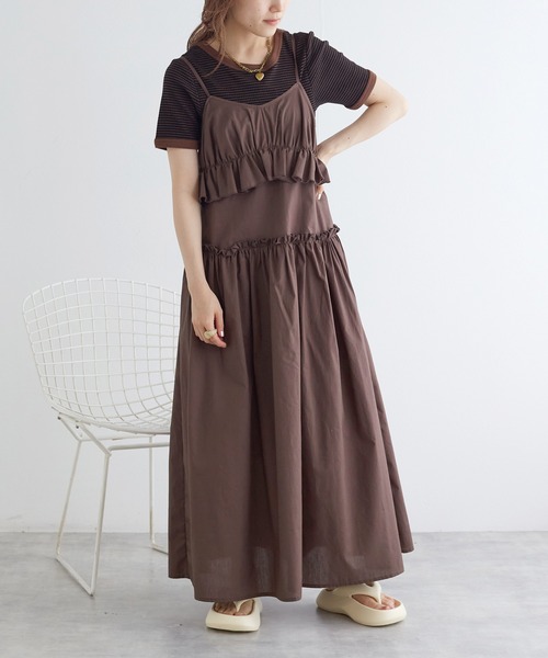 W CLOSET ダブルクローゼット　ワンピース　サイズM フラワーレースミニキャミワンピ（ワンピース）｜w closet