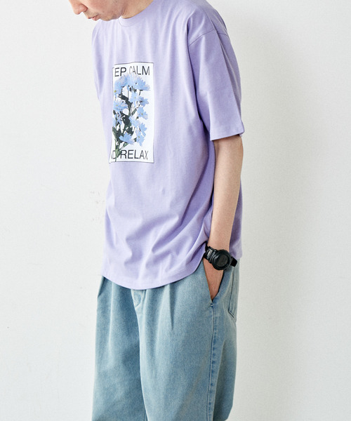 MASTER FRAME（マスターフレーム ）の「【MASTER FRAME】フラワー プリントクルーネックTシャツ（Tシャツ/カットソー・メンズ・ホワイト/ミント/ライラック/ブラック・4/3/2）」の17枚目の写真