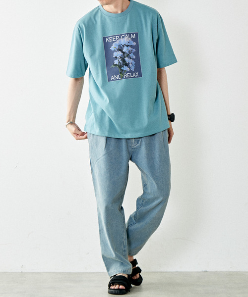 MASTER FRAME（マスターフレーム ）の「【MASTER FRAME】フラワー プリントクルーネックTシャツ（Tシャツ/カットソー・メンズ・ホワイト/ミント/ライラック/ブラック・4/3/2）」の21枚目の写真