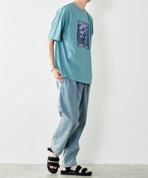 MASTER FRAME（マスターフレーム ）の「【MASTER FRAME】フラワー プリントクルーネックTシャツ（Tシャツ/カットソー・メンズ・ホワイト/ミント/ライラック/ブラック・4/3/2）」の22枚目の写真