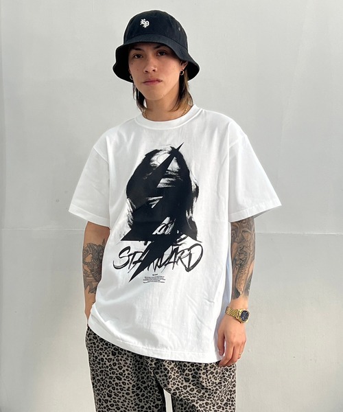 WORLD STANDARD(ワールドスタンダード)の「WORLD STANDARD/ワールドスタンダード プリント 半袖Tシャツ WSHT-005(Tシャツ/カットソー・メンズ・ホワイト/ブラック・L/XL/M)」の2枚目の写真