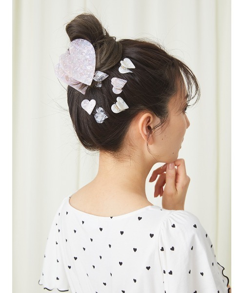 スナイデルホーム　パールハートミニクリップ パールハートバンス ホワイト パールハートミニクリップ(ヘアアクセサリー)｜スナイデルホーム