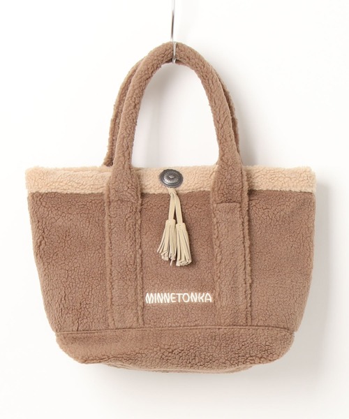 Minnetonka(ミネトンカ)の「【MINNETONKA(ミネトンカ)】別注ボアトート(トートバッグ・レディース・チャコール/ベージュ/ブラウン・FREE)」の3枚目の写真