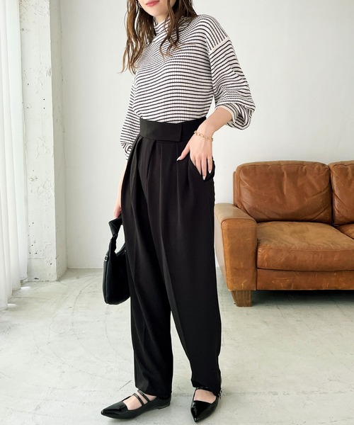 GeeRA（ジーラ）の「タックワイドバレルパンツ（その他パンツ・レディース・ブラック/アイボリー・LARGE/MEDIUM/SMALL）」の5枚目の写真