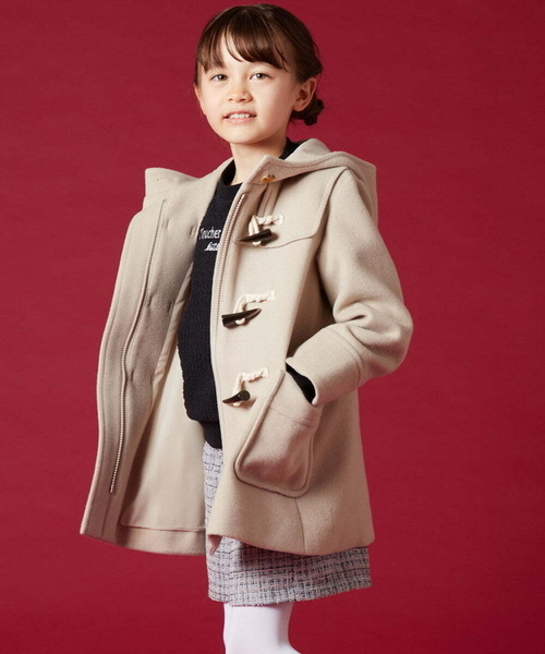 a.v.v（アーヴェヴェ）の「[100-130]【選べる5色展開】ライトフェイクウールダッフルコート（ダッフルコート・キッズ・ベージュ/レッド/ブルー/ネイビー/ライトピンク・100/120/110/130）」の18枚目の写真
