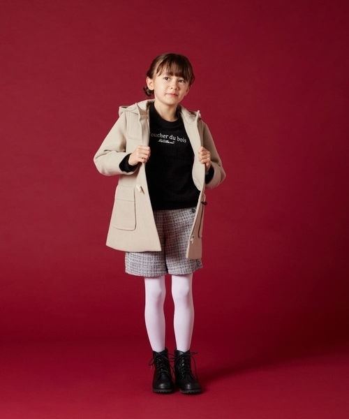 a.v.v（アーヴェヴェ）の「[100-130]【選べる5色展開】ライトフェイクウールダッフルコート（ダッフルコート・キッズ・ベージュ/レッド/ブルー/ネイビー/ライトピンク・100/120/110/130）」の22枚目の写真