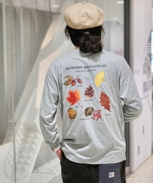 BEAMS HEART(ビームスハート)の「BEAMS HEART / アウトドア プリント ロングスリーブ(Tシャツ/カットソー・メンズ・グリーン系その他/ベージュ・LARGE/MEDIUM/SMALL)」の1枚目の写真