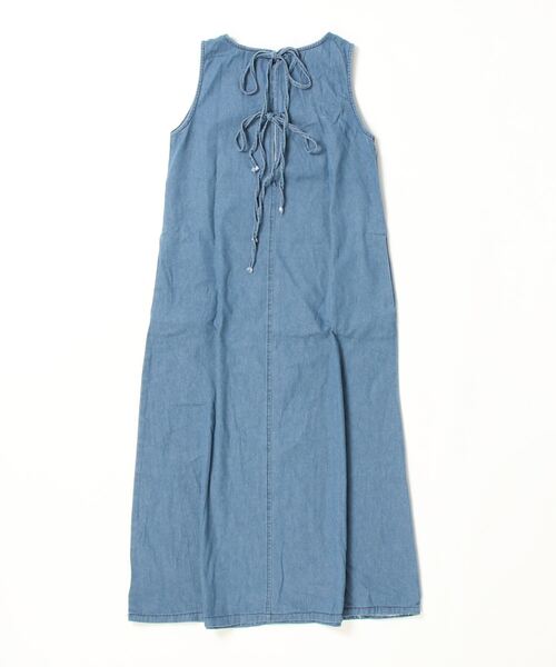 t a r o s u(タロス)の「back ribbon denim onepiece/バックリボンデニムワンピース(ワンピース・レディース・ブルー・FREE)」の2枚目の写真