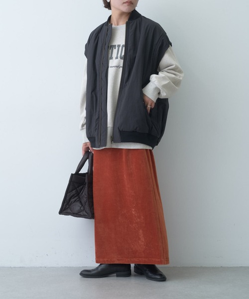 PUAL CE CIN(ピュアルセシン)の「MA-1ベスト(MA-1・レディース・ブラック/カーキ・FREE)」の14枚目の写真