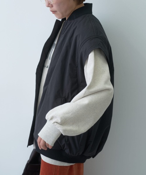 PUAL CE CIN(ピュアルセシン)の「MA-1ベスト(MA-1・レディース・ブラック/カーキ・FREE)」の11枚目の写真