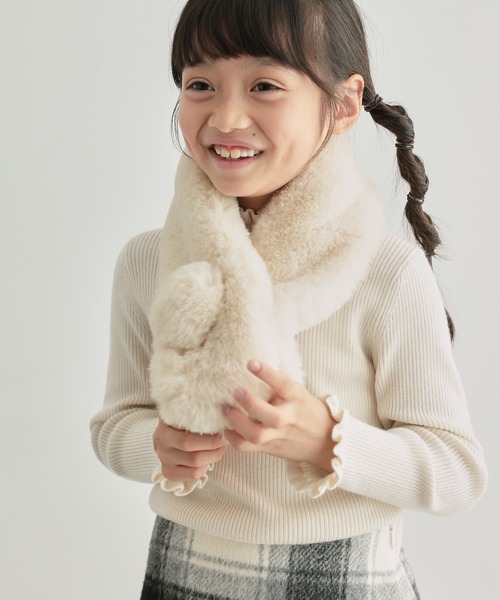 ROPE' PICNIC(ロペピクニック)の「【KIDS】リサイクルフェイクファーティペット/リンクコーデ(マフラー・キッズ・ベージュ系その他/キナリ/ピンク系その他2・FREE)」の13枚目の写真