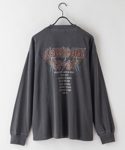 セール】ピグメントプリント ロンT ピグメント加工 ヴィンテージライク