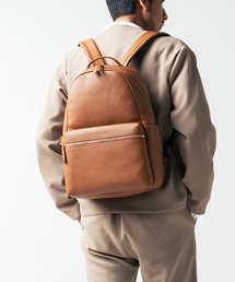 バックパック/リュック（イエロー/黄色系・レザー・本革）ファッション